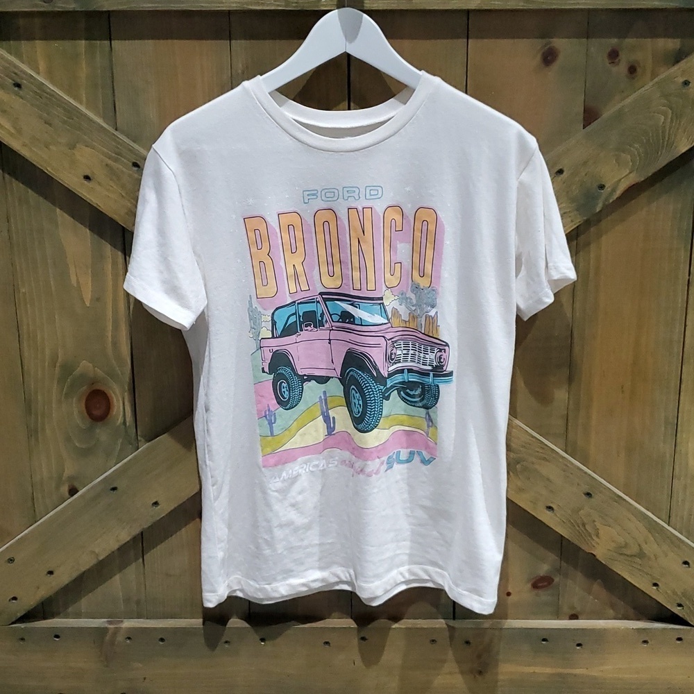 MEDIUM FORD BRONCO AMERICAS ORIGINAL SUV GRAPHIC TEE PASTEL SHORT SLEEVE TSHIRT
